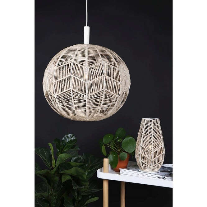 Wiklinowa lampa wisząca kula Missy naturalna 45cm Globen Lighting
